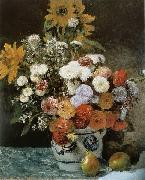 Pierre-Auguste Renoir Fleurs dans un pot en faience Spain oil painting artist